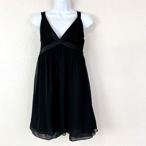 Emma Caine Black Silk Baby Doll Evening Dress Size L